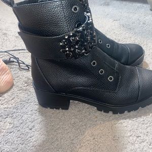 Cool, black, stylish Karl Lagerfield booties!